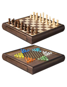 Juego de Ajedrez Magnético 2 en 1 ELONGDI Tablero Madera 33cm