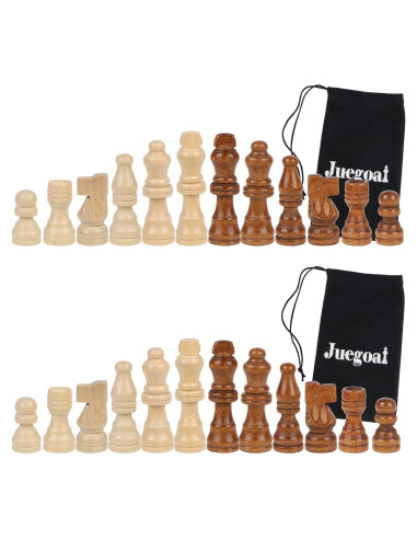 Juego de Ajedrez de Madera Juegoal - 64 Piezas con Bolsas