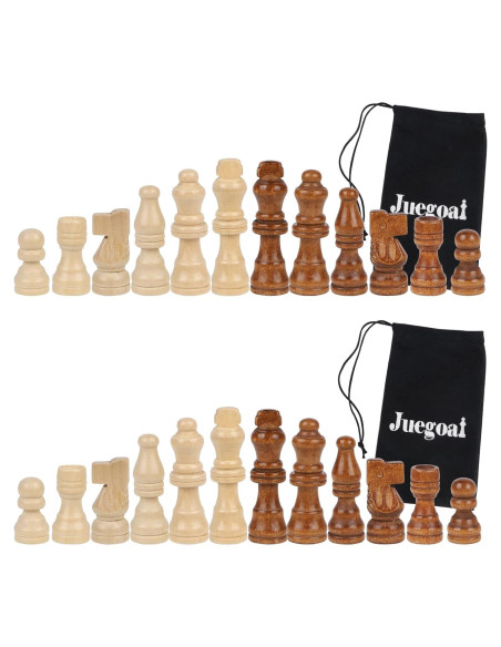 Juego de Ajedrez de Madera Juegoal - 64 Piezas con Bolsas