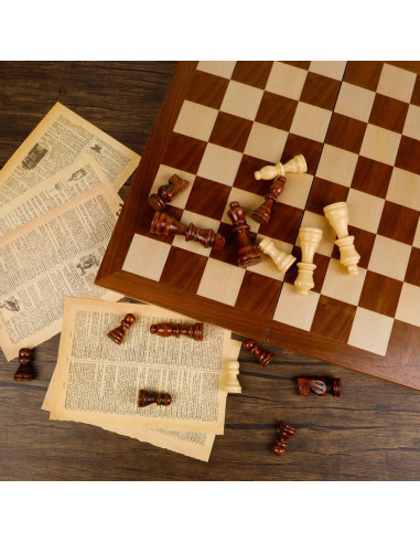 Juego de Ajedrez de Madera Juegoal - 64 Piezas con Bolsas