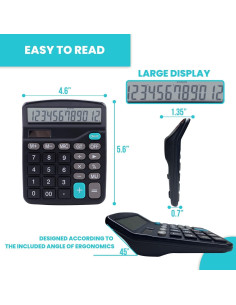 Calculadora de Escritorio Lichamp DCP-0526BK 12 Dígitos Solar 2