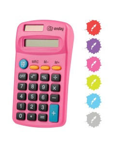 Calculadora Básica Solar Enday Rosa 8 Dígitos Portátil