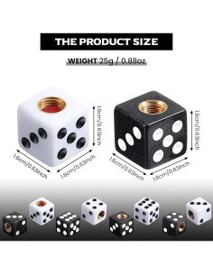 Tapones de Válvula de Neumático Frienda Estilo Dado 8 Pcs 2