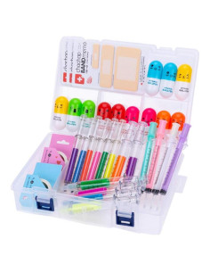 Conjunto Escolar 34 Pcs ChaChap: Marcadores Jeringa y Bolígrafos