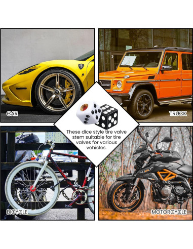 Tapones de Válvula de Neumático Frienda Estilo Dado 8 Pcs