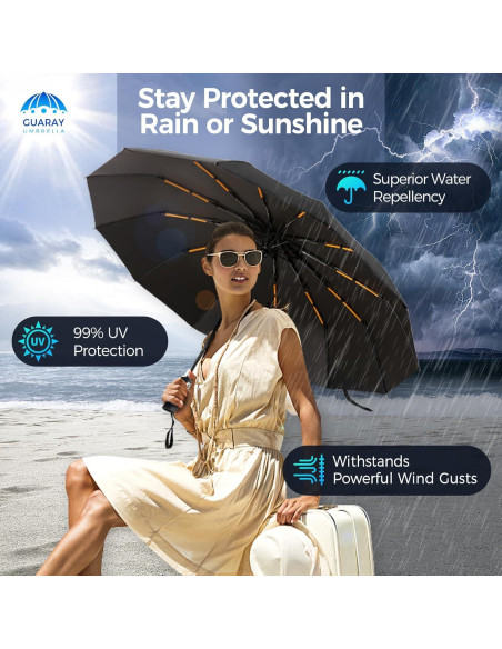 Paraguas de Viaje GUARAY a Prueba de Viento 116.8 cm
