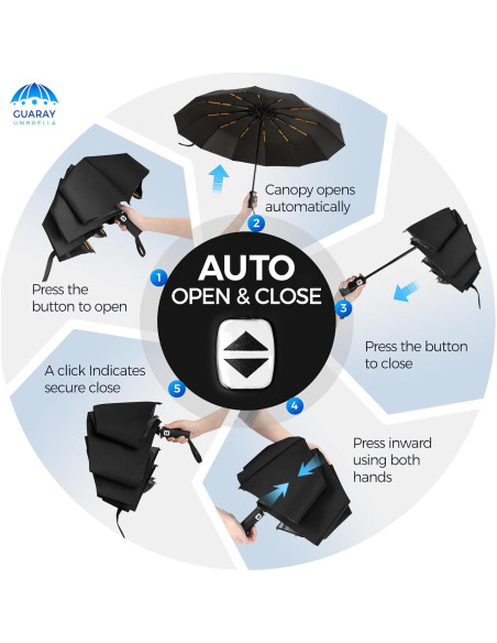 Paraguas de Viaje GUARAY a Prueba de Viento 116.8 cm
