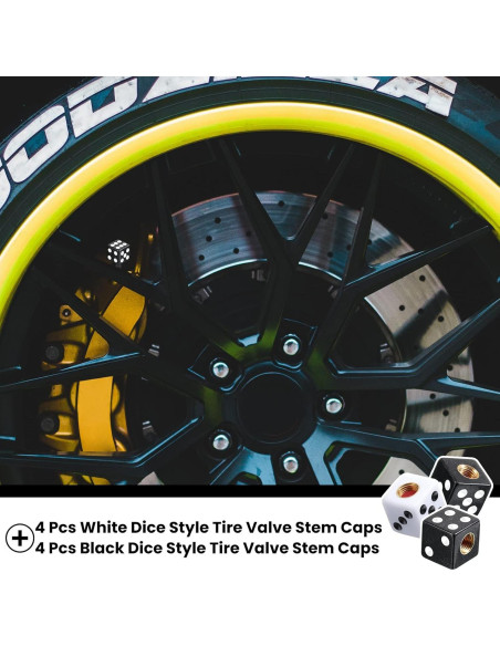 Tapones de Válvula de Neumático Frienda Estilo Dado 8 Pcs