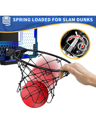 Aro de Baloncesto HYES Mini LED Plegable con Marcador