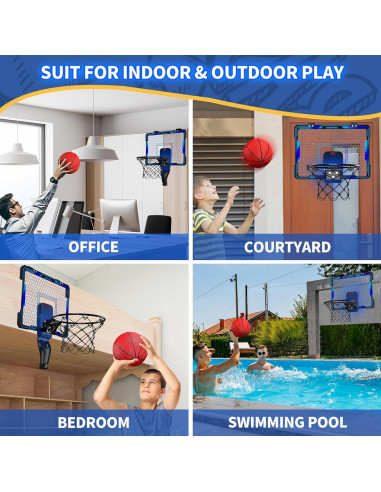 Aro de Baloncesto HYES Mini LED Plegable con Marcador