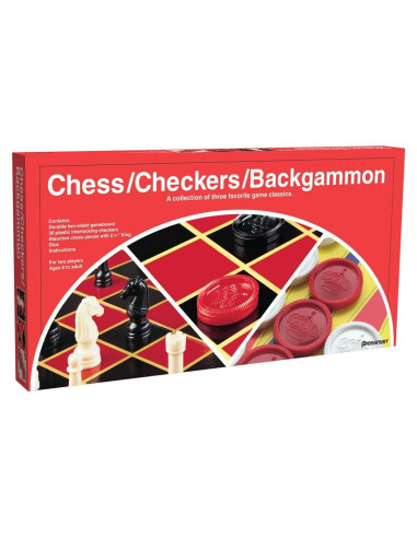 Pressman Ajedrez / Damas / Backgammon - 3 Juegos en 1