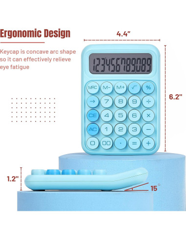 Calculadora Mr. Pen 12 Dígitos Azul con Botones Grandes