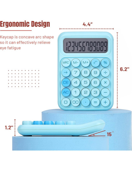 Calculadora Mr. Pen 12 Dígitos Azul con Botones Grandes