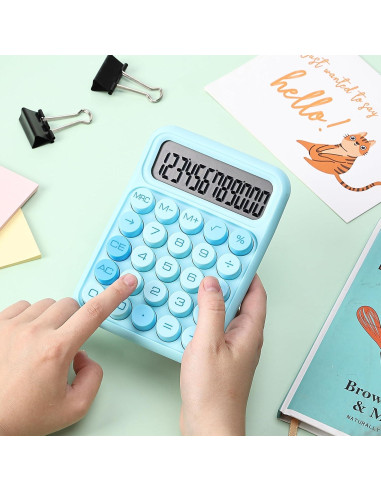 Calculadora Mr. Pen 12 Dígitos Azul con Botones Grandes