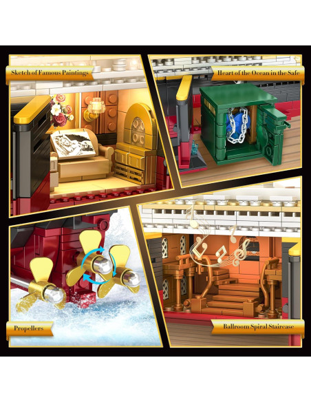 Juego de Bloques Titanic LeBrickCrt 2288 Piezas con Luz LED