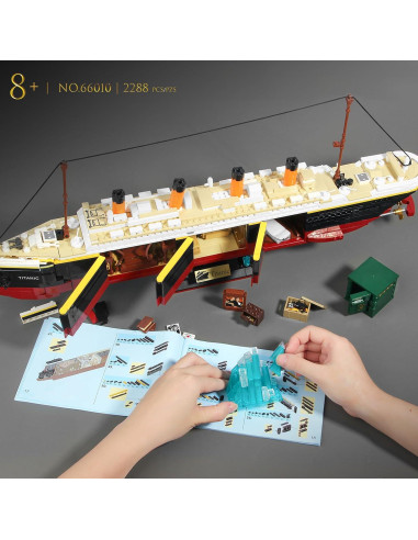 Juego de Bloques Titanic LeBrickCrt 2288 Piezas con Luz LED