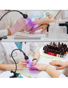 Lámpara UV para Uñas Mlogiroa 3W con Brazo Flexible y USB 2