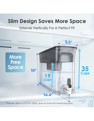 Dispensador de Agua Waterdrop WD-WFD-40L 35 Tazas Negro