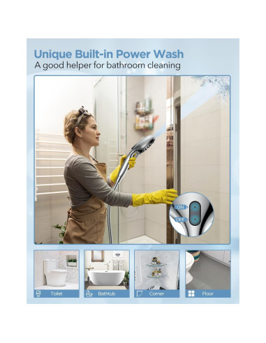 Cabezal de Ducha Filtrado MakeFit 2-en-1 Cromo 10 Modos