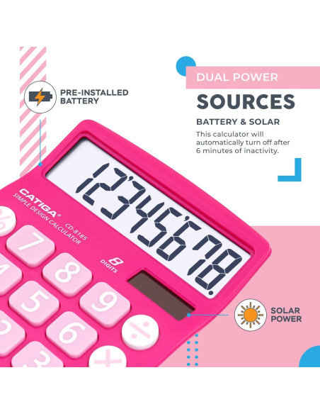 Calculadora de Escritorio CATIGA CD-8185 Solar 8 Dígitos