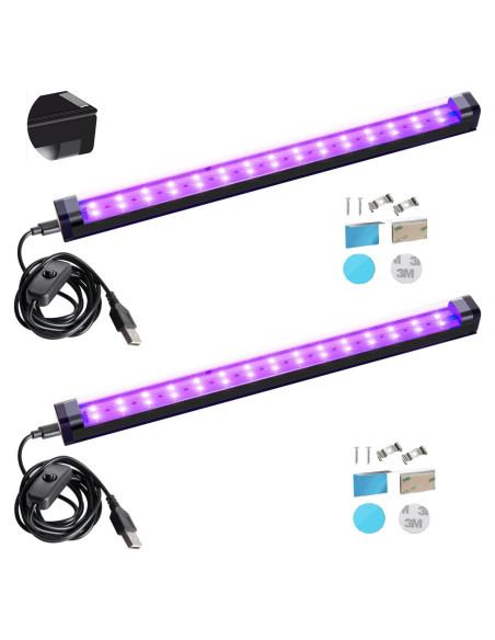 Barra de luz negra LED 10W 1ft THLITURE para fiestas y arte