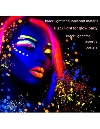 Barra de luz negra LED 10W 1ft THLITURE para fiestas y arte