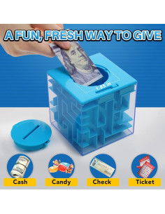 Caja de Rompecabezas de Dinero 2 Piezas MOLAVX Azul Verde 2