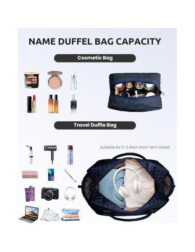 Bolso de Fin de Semana Personalizado Letra D con Compartimento