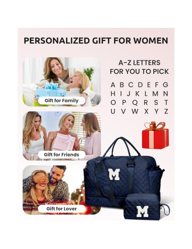 Bolso de Fin de Semana Personalizado Letra D con Compartimento