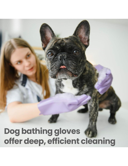 Guantes de Silicona DELOMO para Lavar Mascotas 29.9cm Púrpura