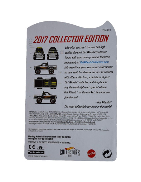 Hot Wheels Toyota Pickup Zamac 1987 Escala 1:64