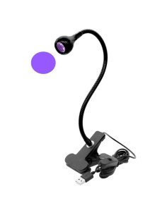 Lámpara UV LED ZOELASS 395nm con cuello de ganso y abrazadera