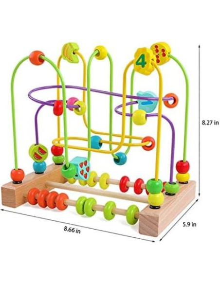Juguete de Madera QZMTOY Laberinto de Perlas Educativo