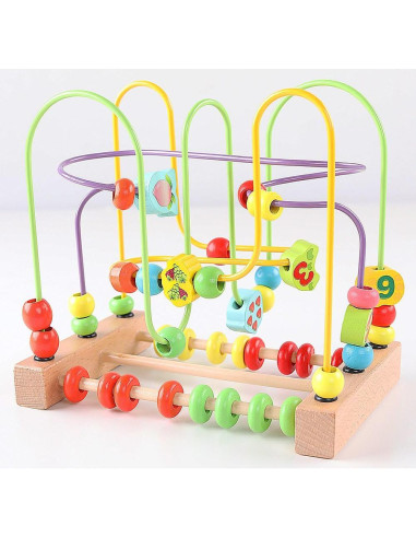 Juguete de Madera QZMTOY Laberinto de Perlas Educativo