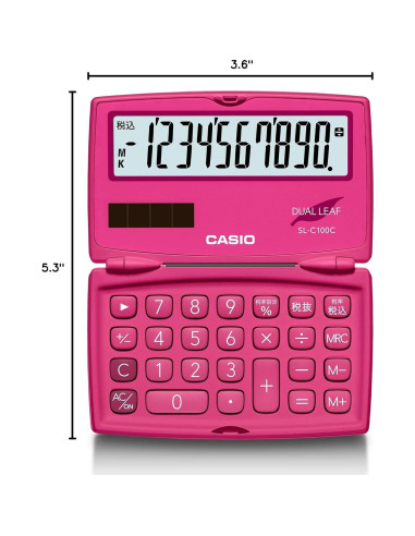 Calculadora Casio SL-C100C-RD-N Rosa Plegable 10 Dígitos