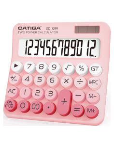 Calculadora Mecánica Catiga SD-1299 Solar y Batería Doble