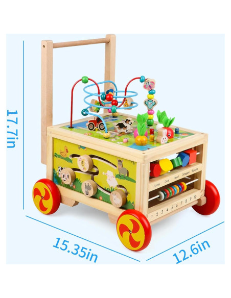 Cubo de Actividad de Madera 7 en 1 FOPNETS para Bebés 1+ Años