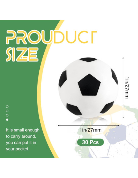 30 Pelotas de Fútbol Rebotadoras Xeehwb 27mm para Estrés