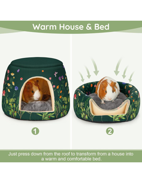 Cama 2 en 1 para Cobayas Glittme - Escondite Lavable 30 cm