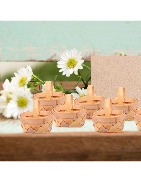 Cestas Mini Tejidas DOITOOL 12 Piezas 6x5cm Decorativas