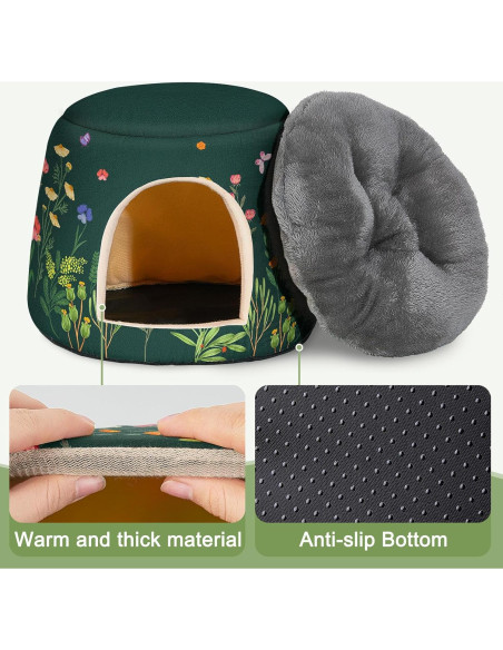 Cama 2 en 1 para Cobayas Glittme - Escondite Lavable 30 cm