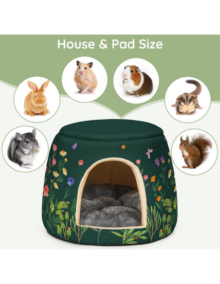 Cama 2 en 1 para Cobayas Glittme - Escondite Lavable 30 cm