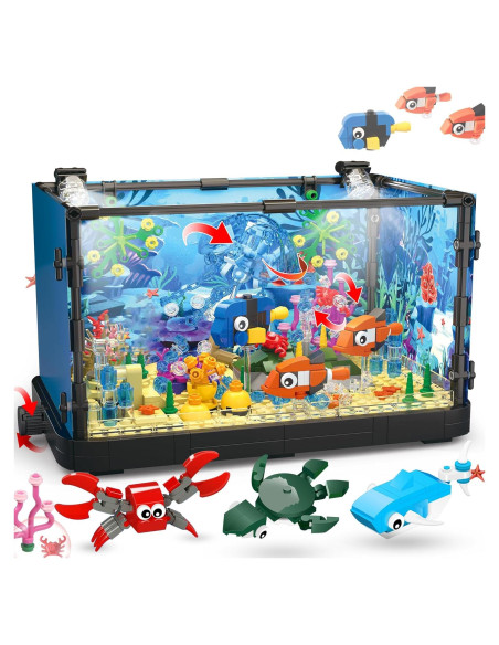 Bloque de Construcción Acuario Jorumo 725 Piezas Iluminado