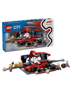 LEGO City F1 Parada en Boxes Ferrari - Set 60443 para Niños 6+