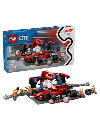 LEGO City F1 Parada en Boxes Ferrari - Set 60443 para Niños 6+