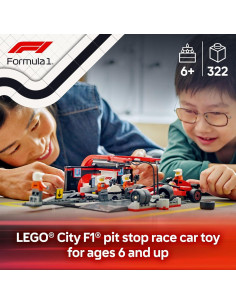 LEGO City F1 Parada en Boxes Ferrari - Set 60443 para Niños 6+ 2