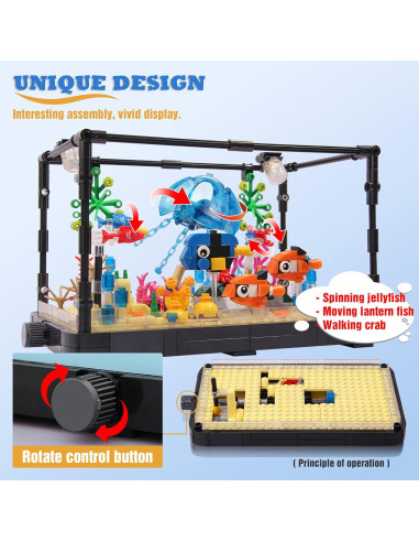 Bloque de Construcción Acuario Jorumo 725 Piezas Iluminado