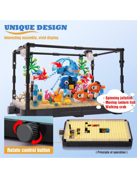 Bloque de Construcción Acuario Jorumo 725 Piezas Iluminado