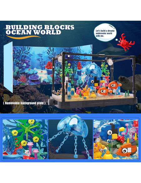 Bloque de Construcción Acuario Jorumo 725 Piezas Iluminado