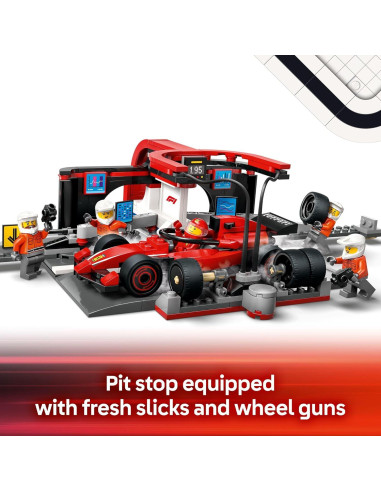 LEGO City F1 Parada en Boxes Ferrari - Set 60443 para Niños 6+